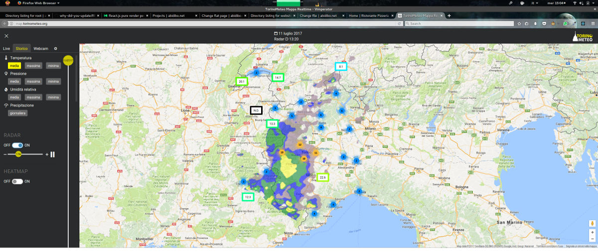 torinometeo realtime map